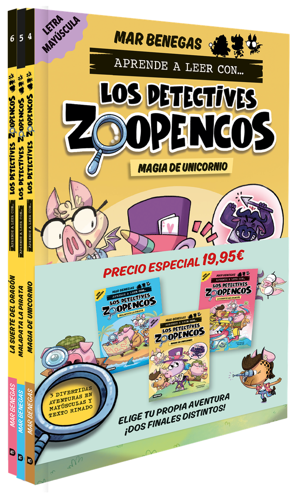 Pack Aprende a leer con... ¡Los Detectives Zoopencos! 4, 5 y 6: En letra MAYÚSCU