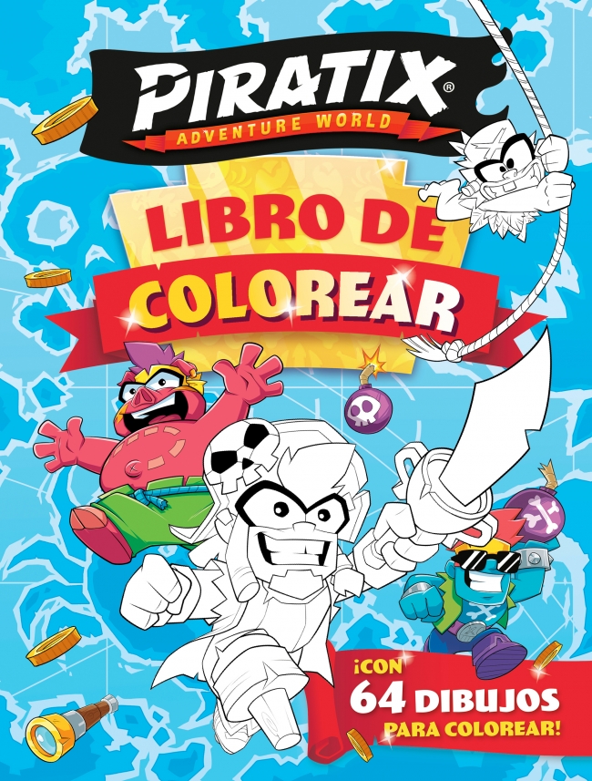 Piratix. Actividades - Libro de colorear ¡con 64 dibujos para colorear!