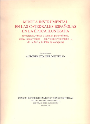 [11093] Música instrumental en las catedrales españolas en la época ilustrada