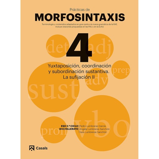 [9788421866054] Pràcticas Morfosintaxis 4 Yuxtaposición, coordinación y subordinación sustantiva. La sufijación II