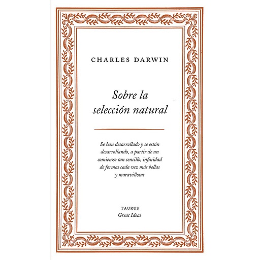 [9788430609277] Sobre la selección natural (Serie Great Ideas 1)