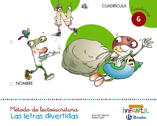 [9788469611357] Las letras divertidas Cuadrícula Cuaderno 6